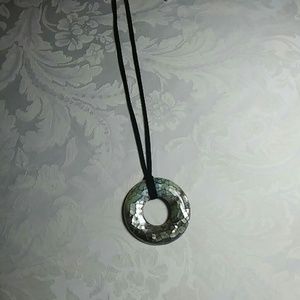 Fashion Necklace with Mica-look pendent